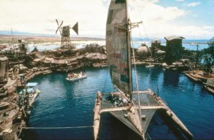 waterworld movie speed boat in background